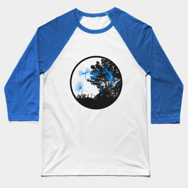 Blue Dandelions In The Wind Baseball T-Shirt by KellyCreates